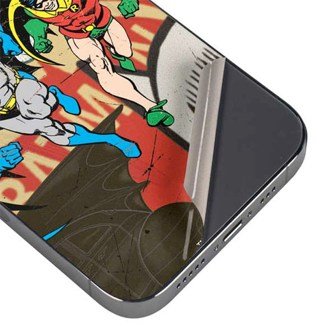 DC Comics Batman and Robin Vintage Action Pose iPhone 14 Pro Skin